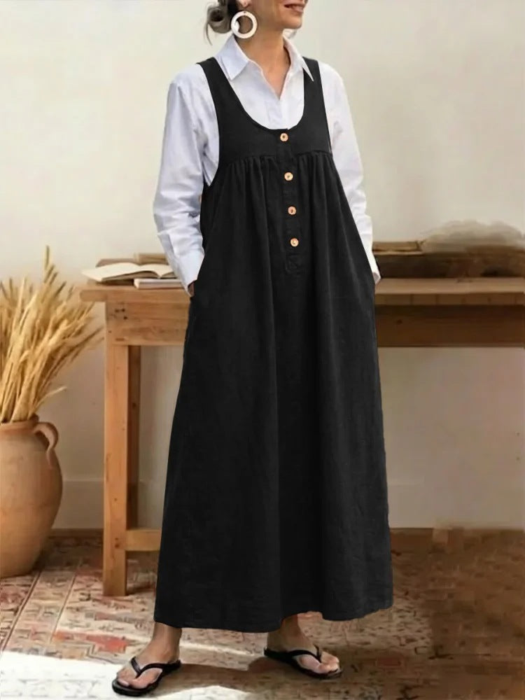 Charlotte Mitchell | Casual Maxi Dress With Button Detail For Women