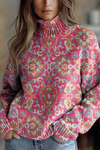 Fiona | Women's Floral Print Turtleneck Sweater