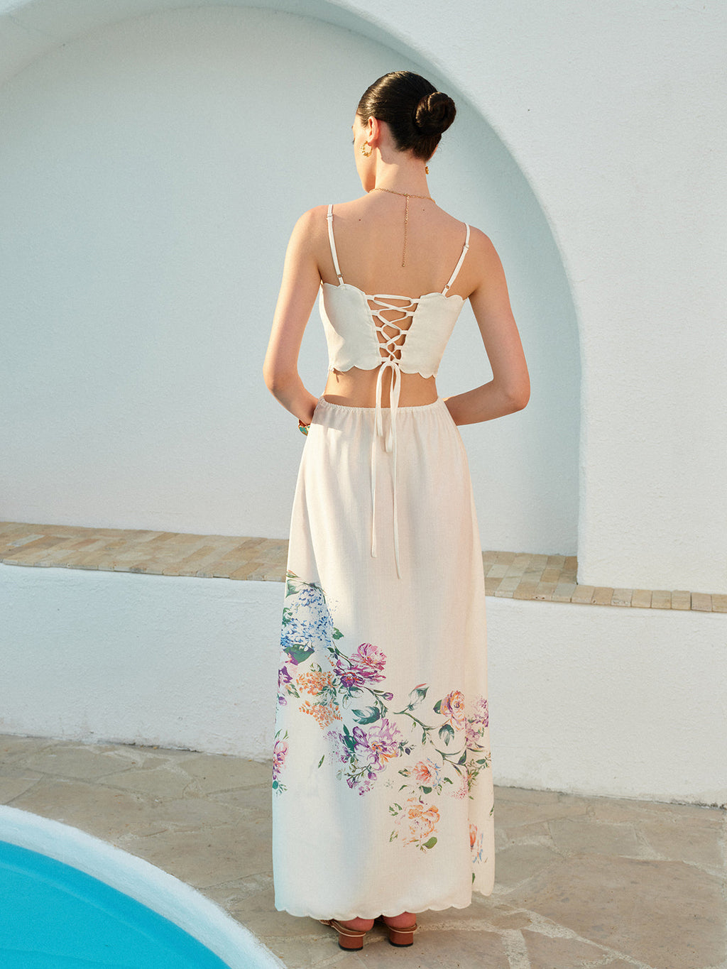 Bianca | Women’s Floral Maxi Dress with Adjustable Straps