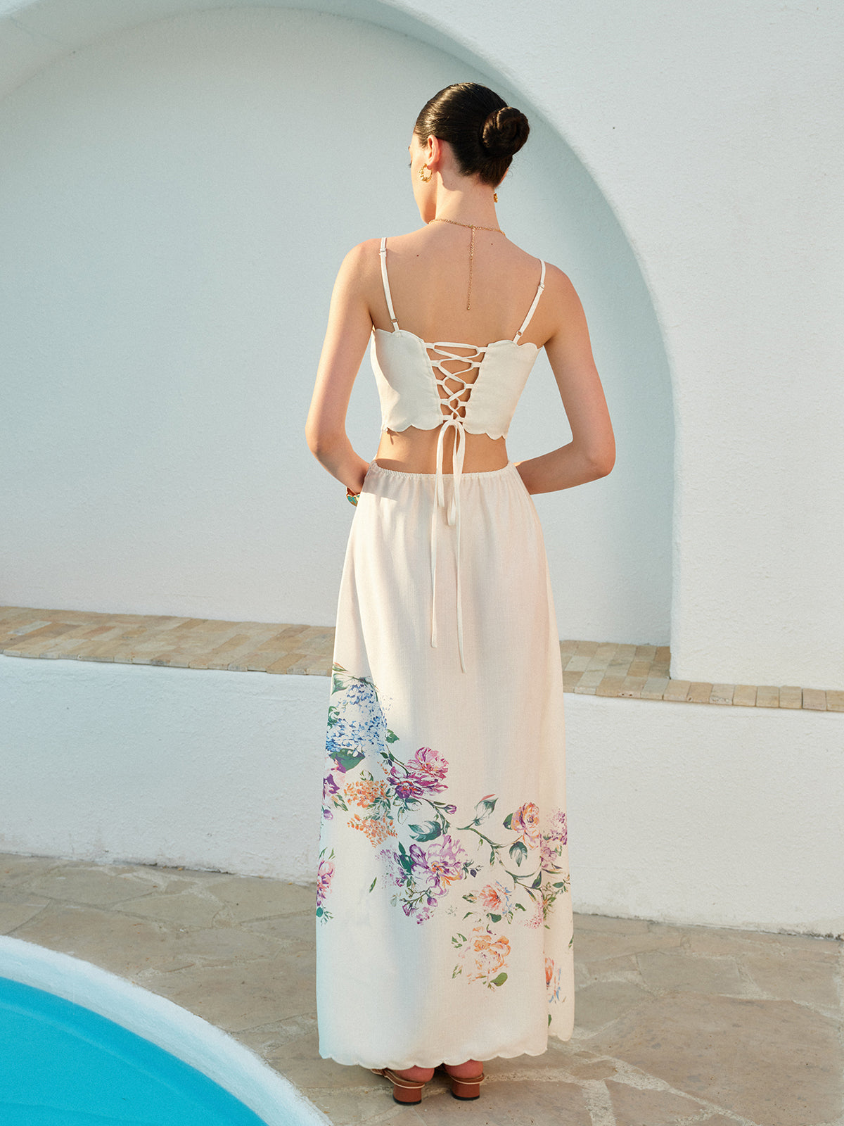Bianca | Women’s Floral Maxi Dress with Adjustable Straps