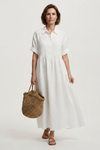 Harper Sutton | Pintuck Linen Maxi Shirt Dress For Women
