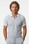 Flynn Carter | Houndstooth Zip Polo Shirt For Men