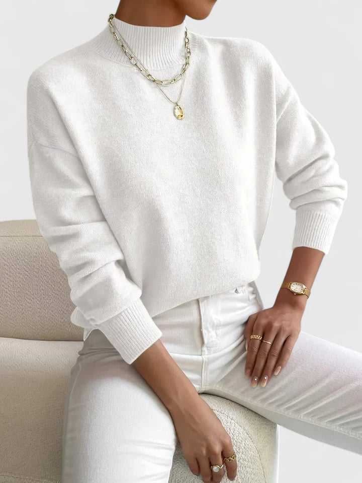 Francesca | Women’s Mock Neck Sweater with Relaxed Fit