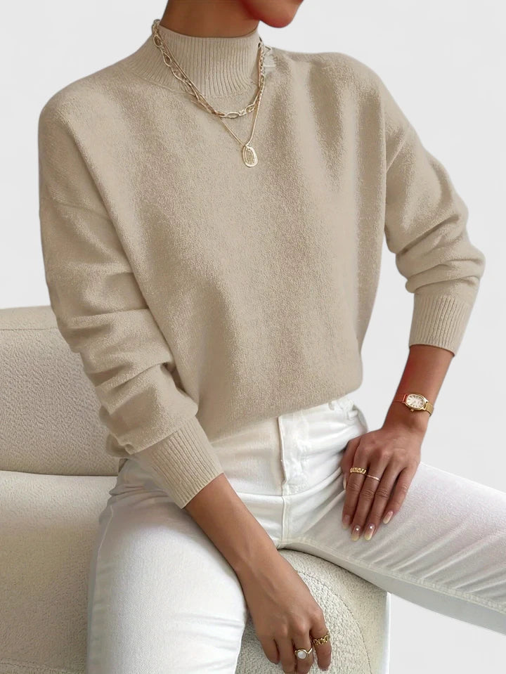 Francesca | Women’s Mock Neck Sweater with Relaxed Fit