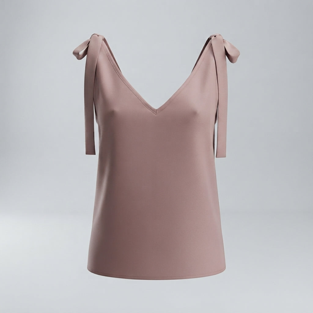 Freya Bennett | Bowknot Tie-Up V-Neck Cami Top For Women