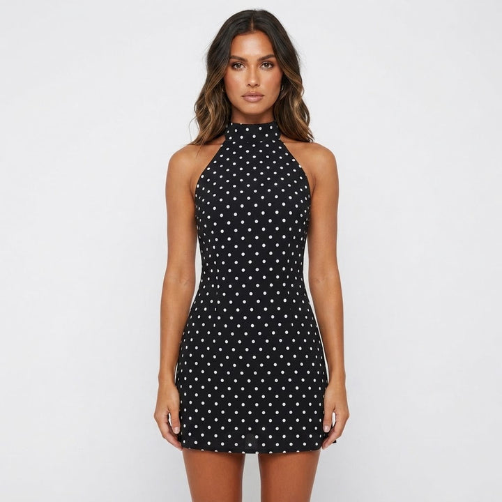 Freya Bennett | Polka Dot Halter Mini Dress For Women