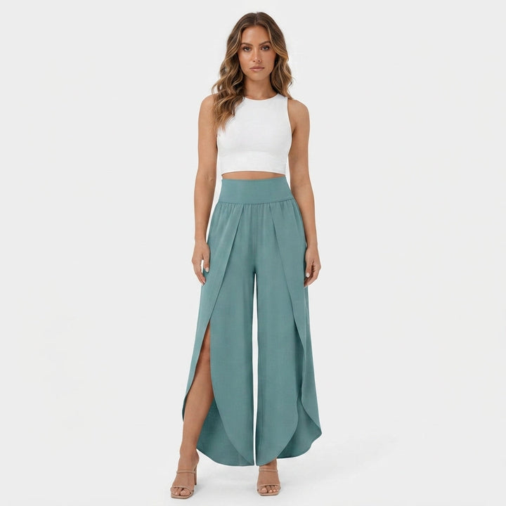 Freya Chandler | High-Waist Split Wide Leg Trousers For Women