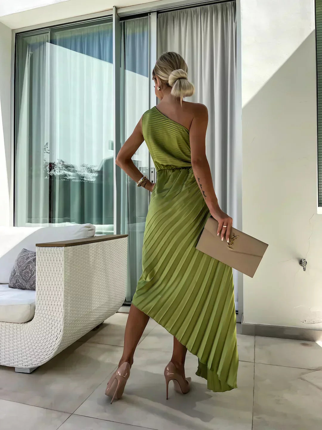 Camila | Women’s Romantic Flower Dress with Draped Silhouette