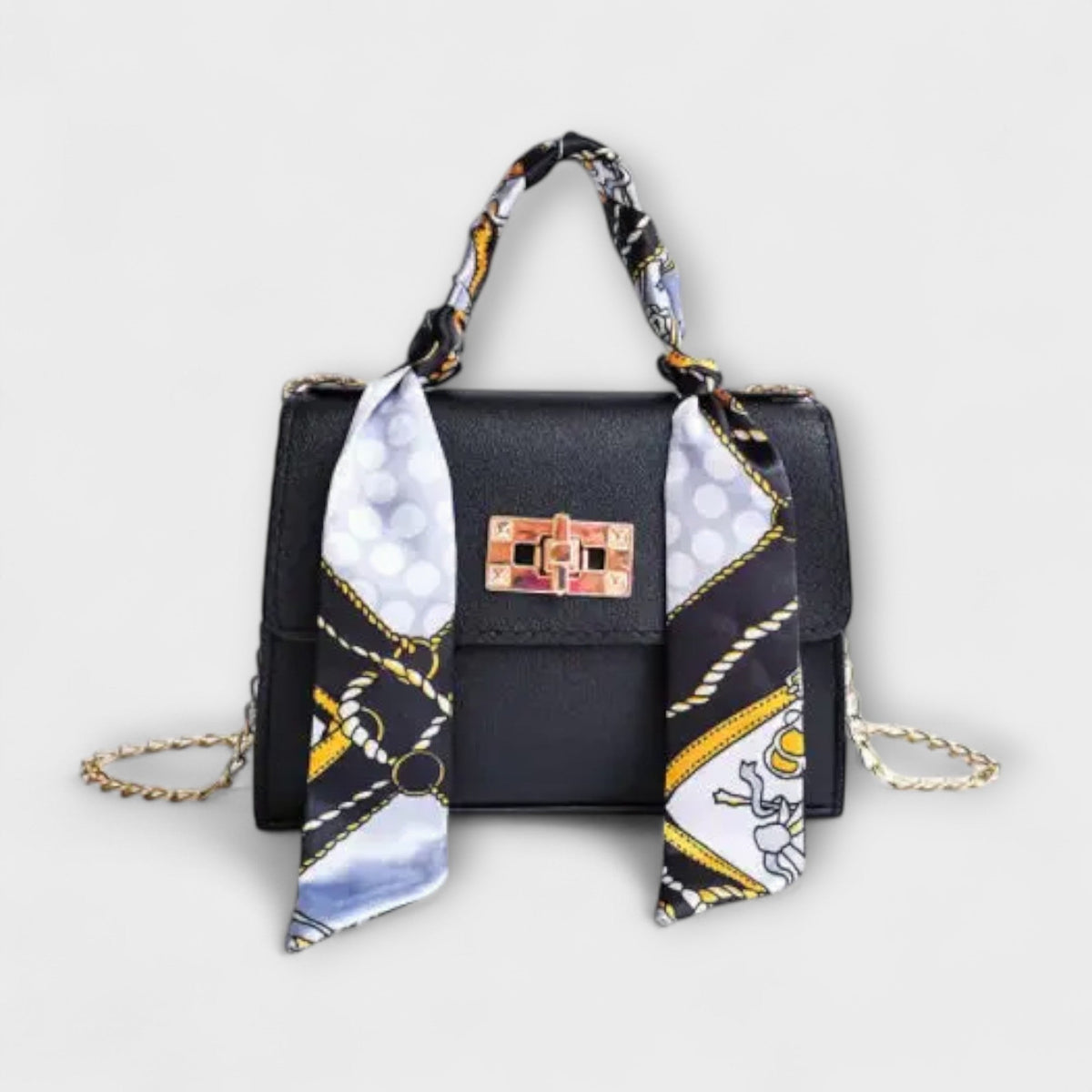 Alvhild | Women’s Elegant Handbag with Scarf Accent