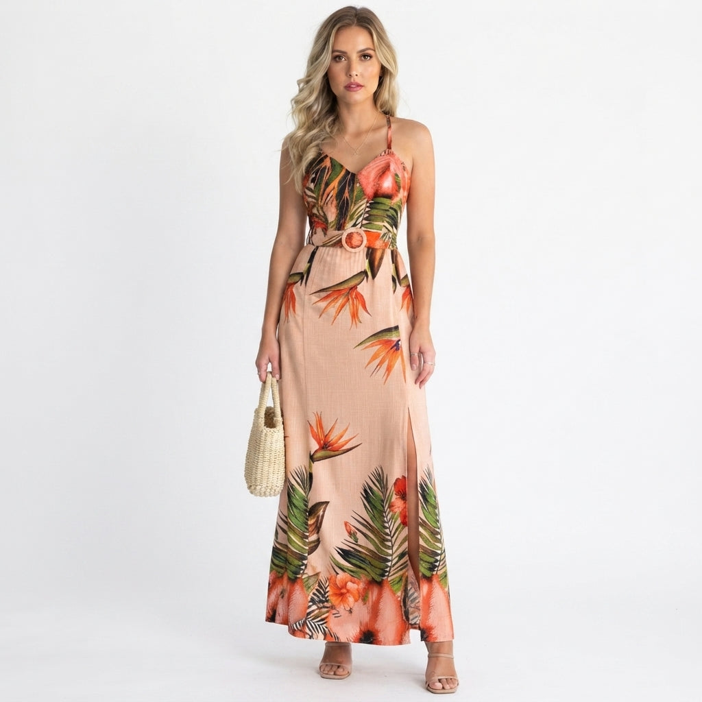 Georgia Blackwood | Floral Halter Races Dress For Women