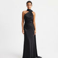 Georgia Mitchell | Satin Halter Maxi Dress For Women