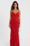 Charlotte Reid | Red Ruffle Maxi Dress For Women