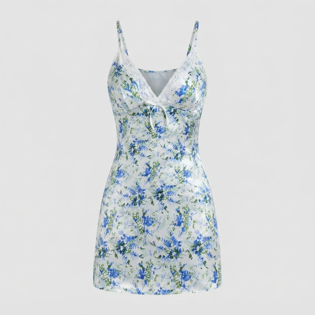 Grace Wilson | Floral Satin Summer Dress For Women
