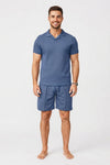 Grady Thornton | Waffle Knit Polo Shirt & Shorts Set For Men