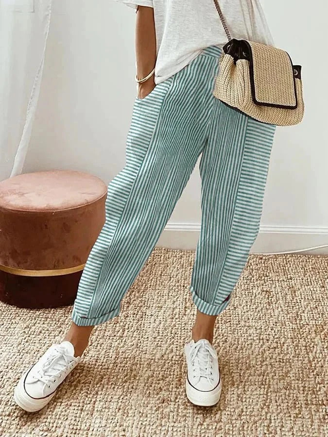 Holly | Women’s Striped Pants with Vertical Stripes