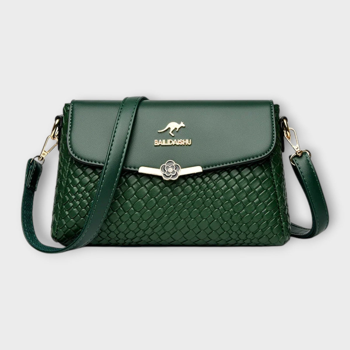 Clara | Women’s Woven Crossbody Bag with Flap Closure