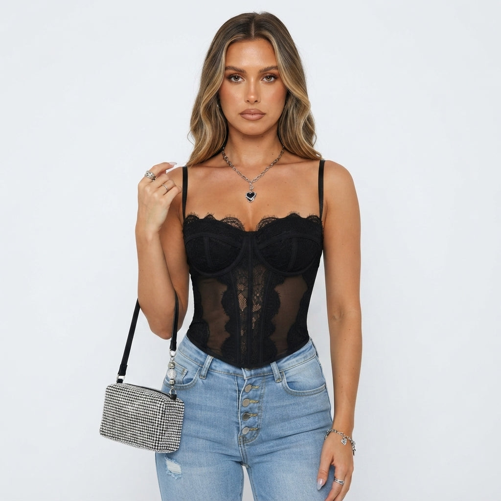 Hannah Sinclair | Lace Corset Bustier Top For Women