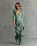Emma Martin | Flowy V-Neck Long Sleeve Dress For Women