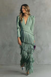 Emma Martin | Flowy V-Neck Long Sleeve Dress For Women