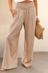 Petra | Women's Wide Leg Pants High Waist Smocked Palazzo Trousers