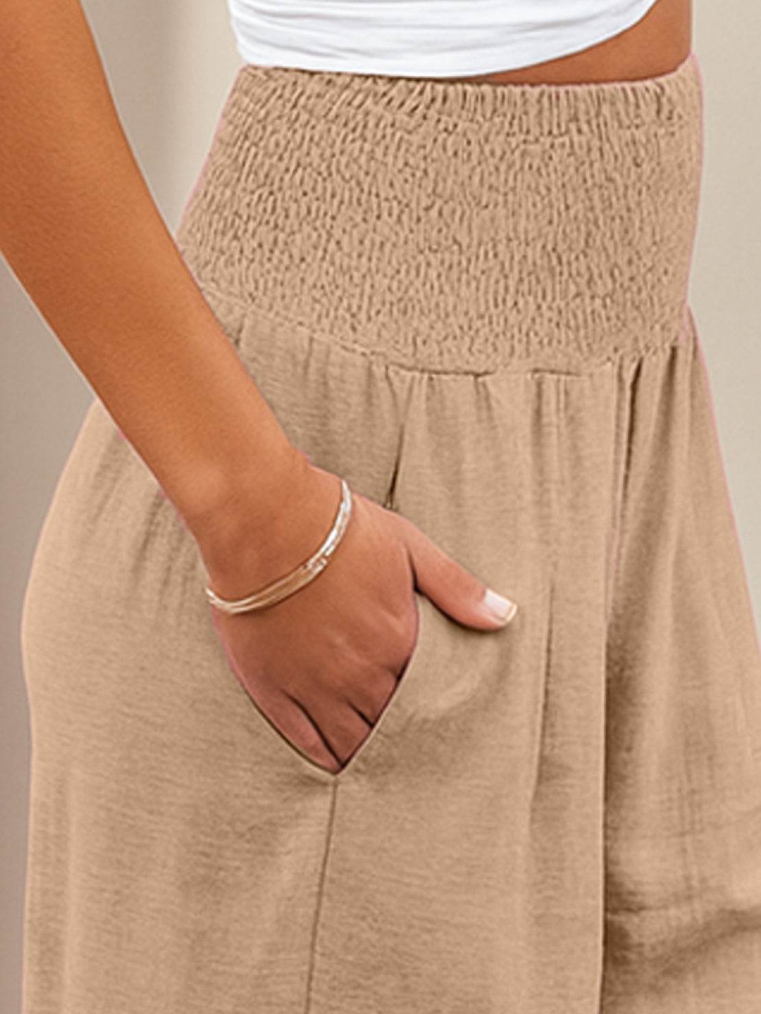 Petra | Women’s Palazzo Pants with Smocked Waist