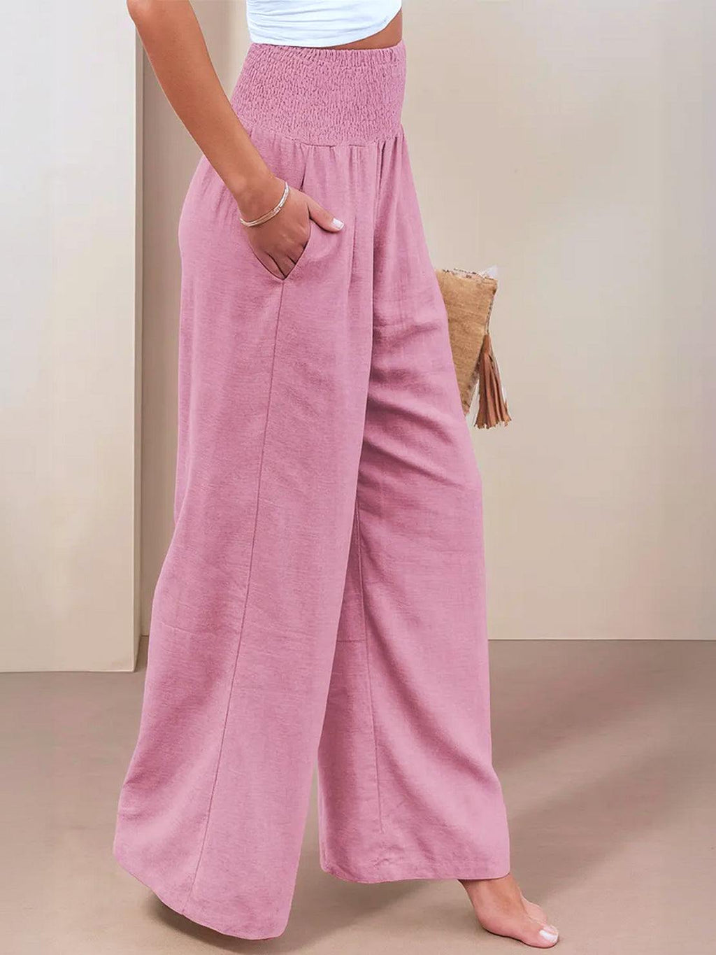 Petra | Women’s Palazzo Pants with Smocked Waist