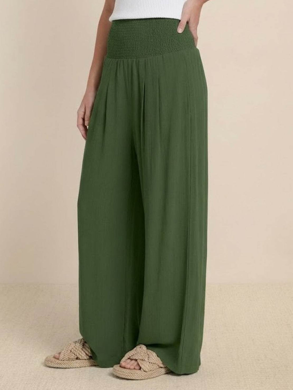 Petra | Women’s Palazzo Pants with Smocked Waist