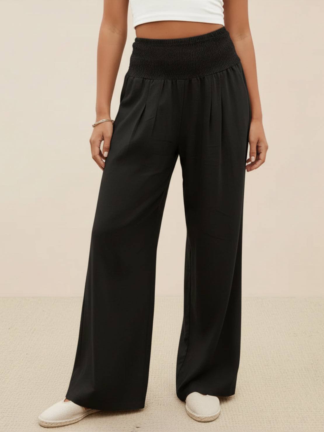 Petra | Women’s Palazzo Pants with Smocked Waist