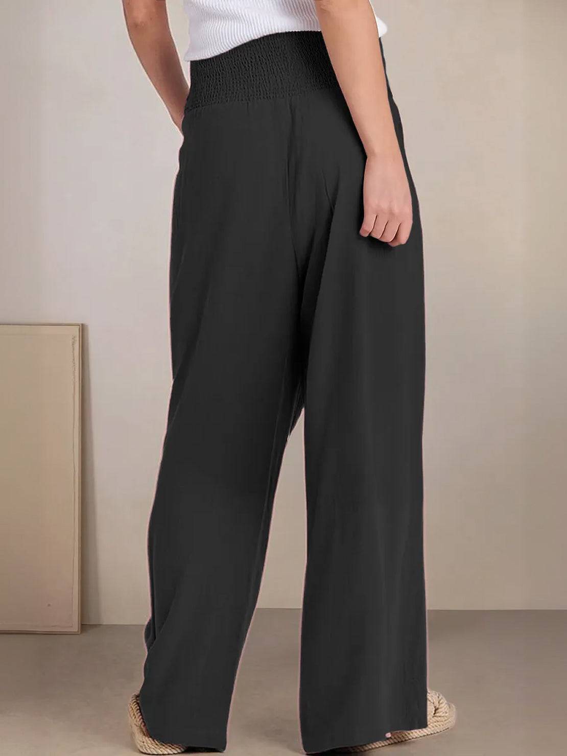 Petra | Women’s Palazzo Pants with Smocked Waist