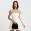 Holly Wright | Pleated Summer Dress With Lace-Up Back For Women