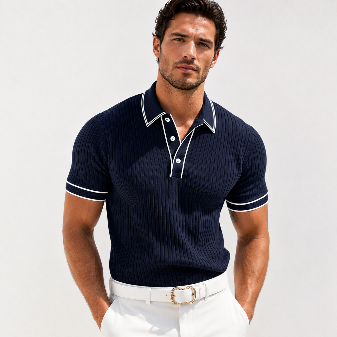Hugo Prescott | Color-Blocked Short Sleeve Polo Shirt For Men