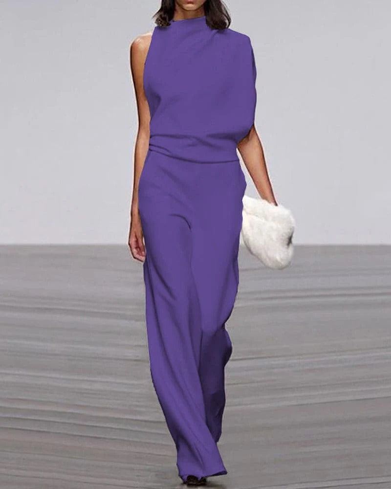 Reyna | Women’s Sleeveless Wide-Leg Jumpsuit with Fitted Bodice