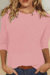 Sophie | Women's Round Neck 3/4 Sleeve Casual Top Plain