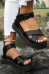 Bex | Women's Cross Strap Flatform Sport Sandals Buckle