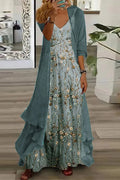 Serena | Women’s Floral V-Neck Maxi Dress with Overlay