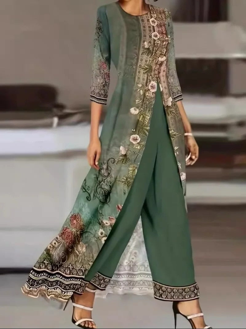 Priya | Women’s Floral Embroidered Tunic with Lace Hem
