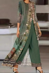 Priya | Women's Floral Embroidered Long Sleeve Tunic Trouser Set