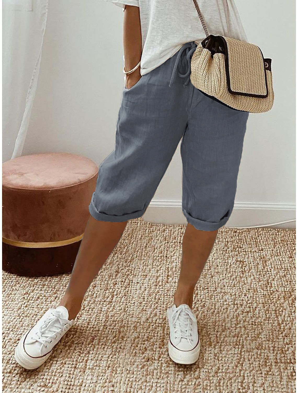 Anne | Women’s Relaxed Capri Pants with Drawstring