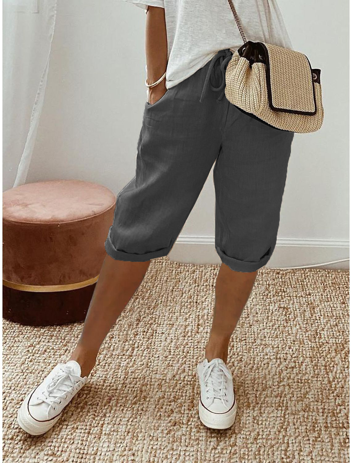 Anne | Women’s Relaxed Capri Pants with Drawstring