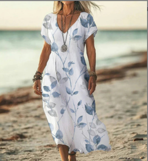 Aila | Women’s Floral Midi Dress with Flowing Fabric