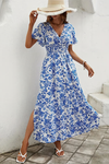 Bea | Bohemian V-Neck Blue Beach Dress