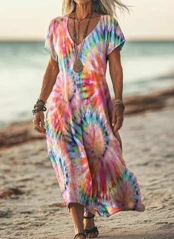 Aila | Women’s Floral Midi Dress with Flowing Fabric