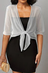 Dahlia | Women's Sheer Chiffon Tie Front Crop Cardigan Top