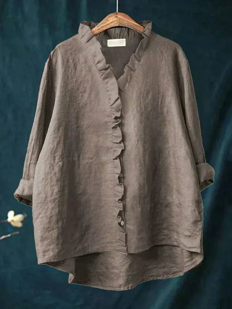 Perla | Women’s Timeless Blouse with Ruffle Front