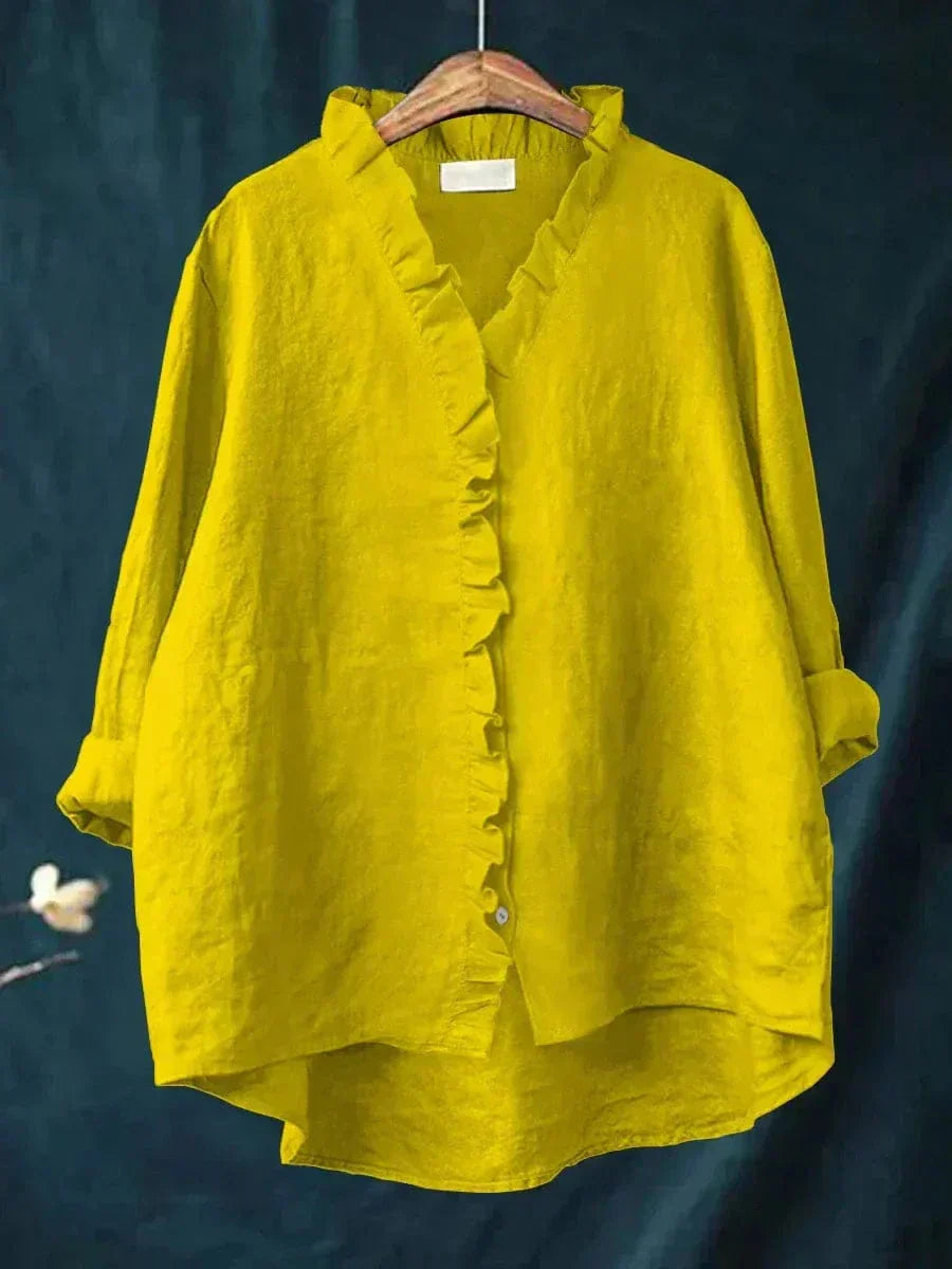 Perla | Women’s Timeless Blouse with Ruffle Front