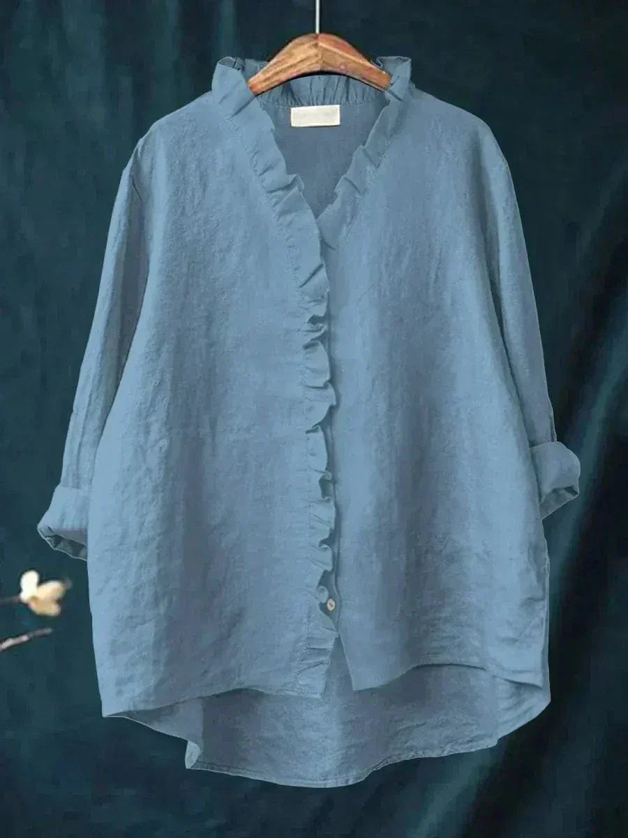 Perla | Women’s Timeless Blouse with Ruffle Front