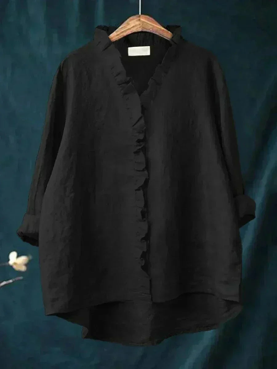 Perla | Women’s Timeless Blouse with Ruffle Front