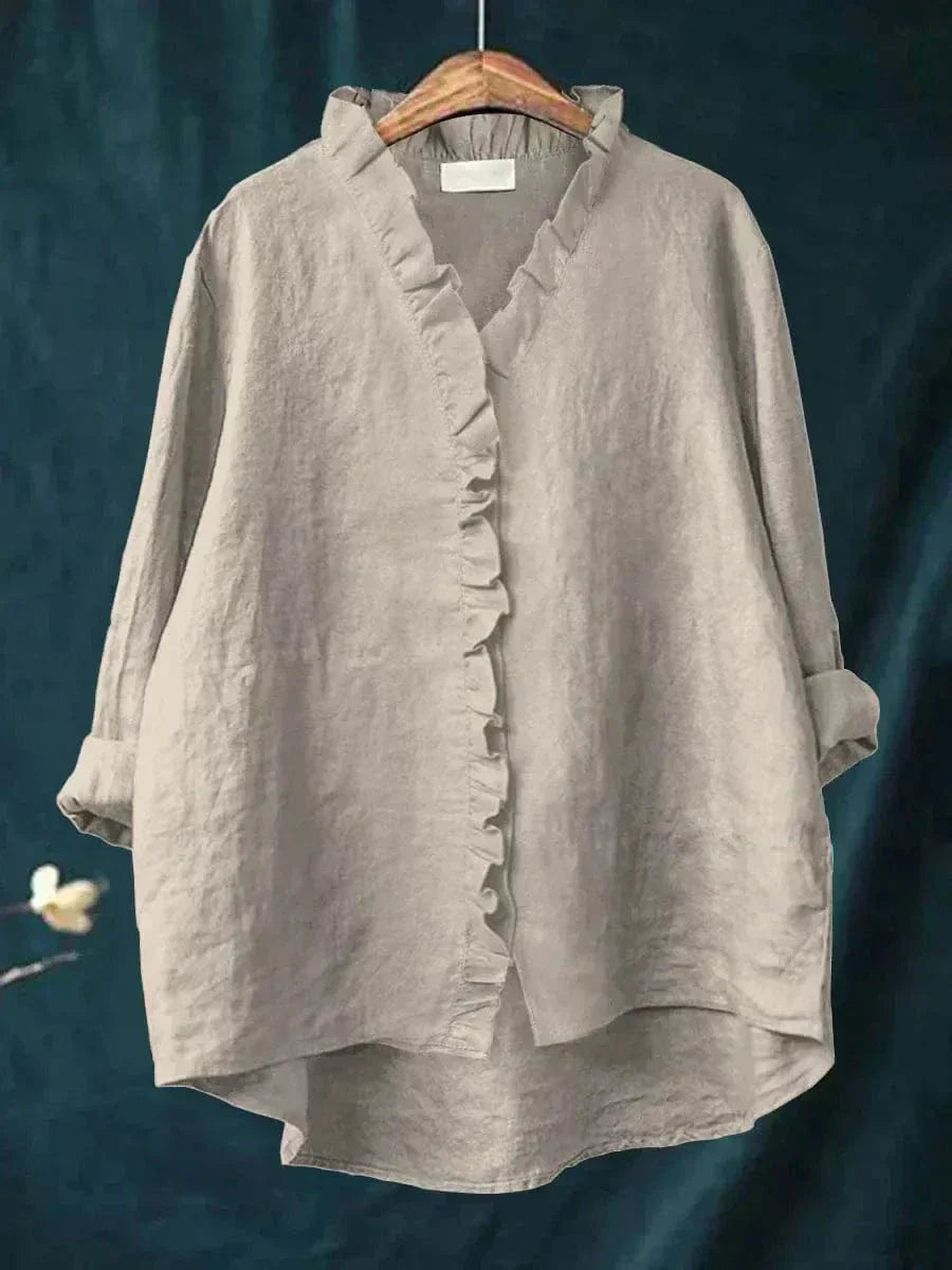 Perla | Women’s Timeless Blouse with Ruffle Front
