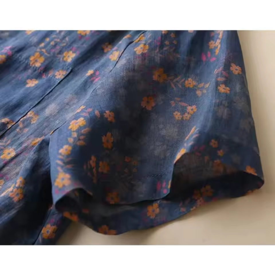 Annette | Women’s Floral Half-Placket Shirt with Lightweight Breathability
