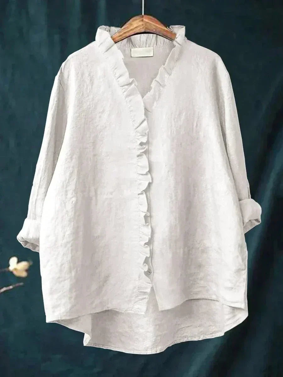 Perla | Women’s Timeless Blouse with Ruffle Front